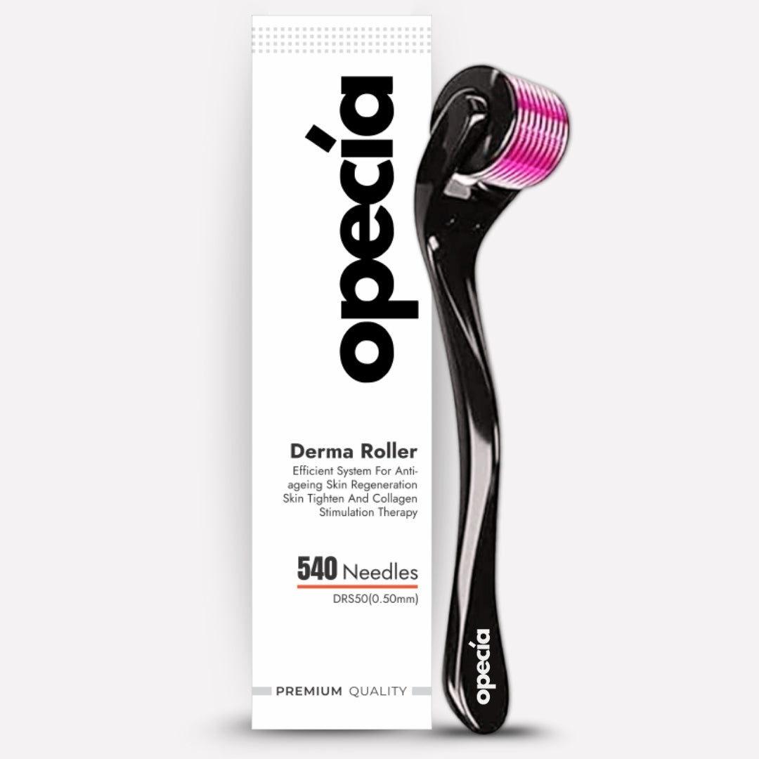 Opecia Derma Roller 0.5MM For Bald Patches, Hair Regrowth & Scalp Activation | With 540 Titanium Alloy Needles | Safe & Effective to Use