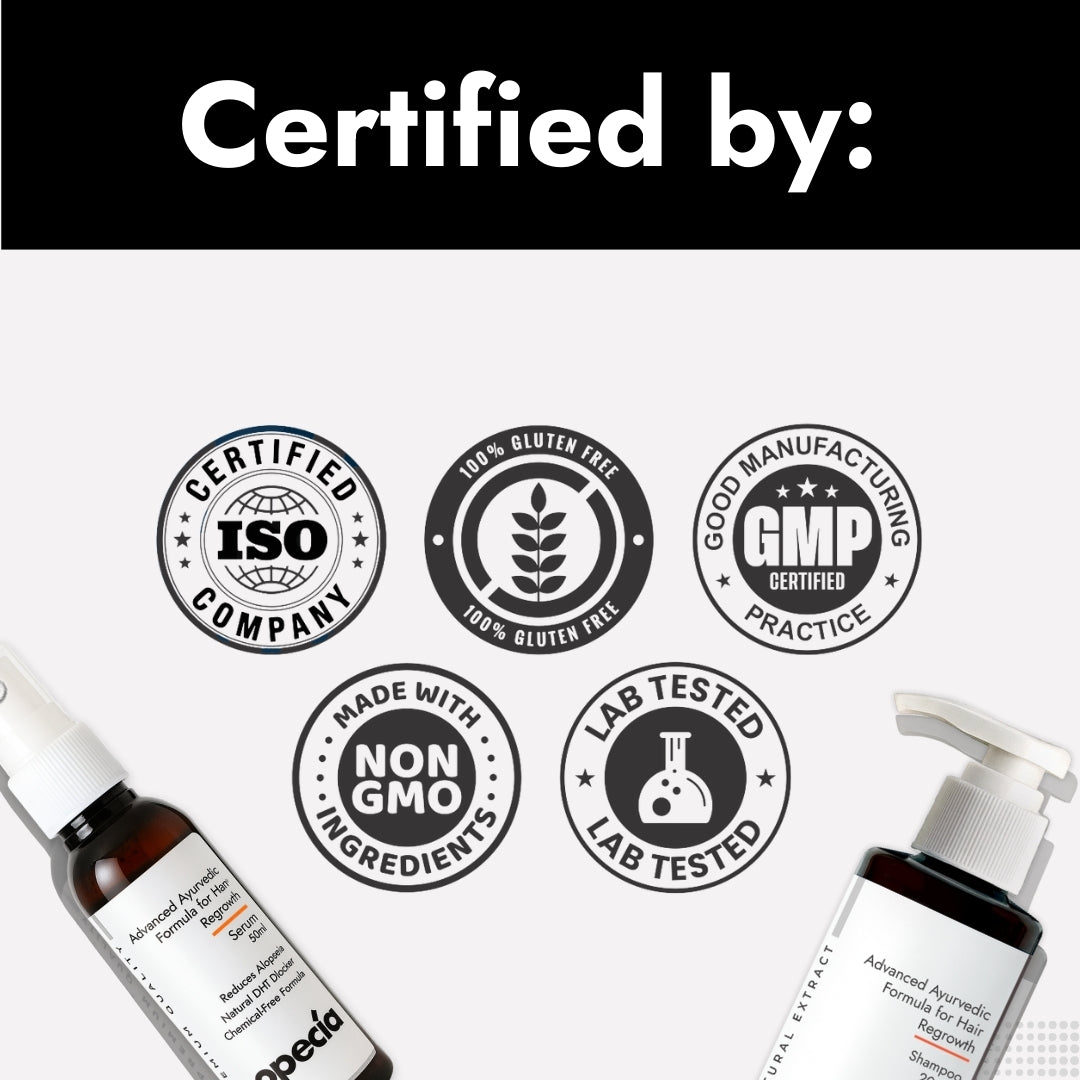 Alopecia Serum & Shampoo Combo Pack – Advanced Ayurvedic Formula For Hair Fall Control & Bald Patch Recovery